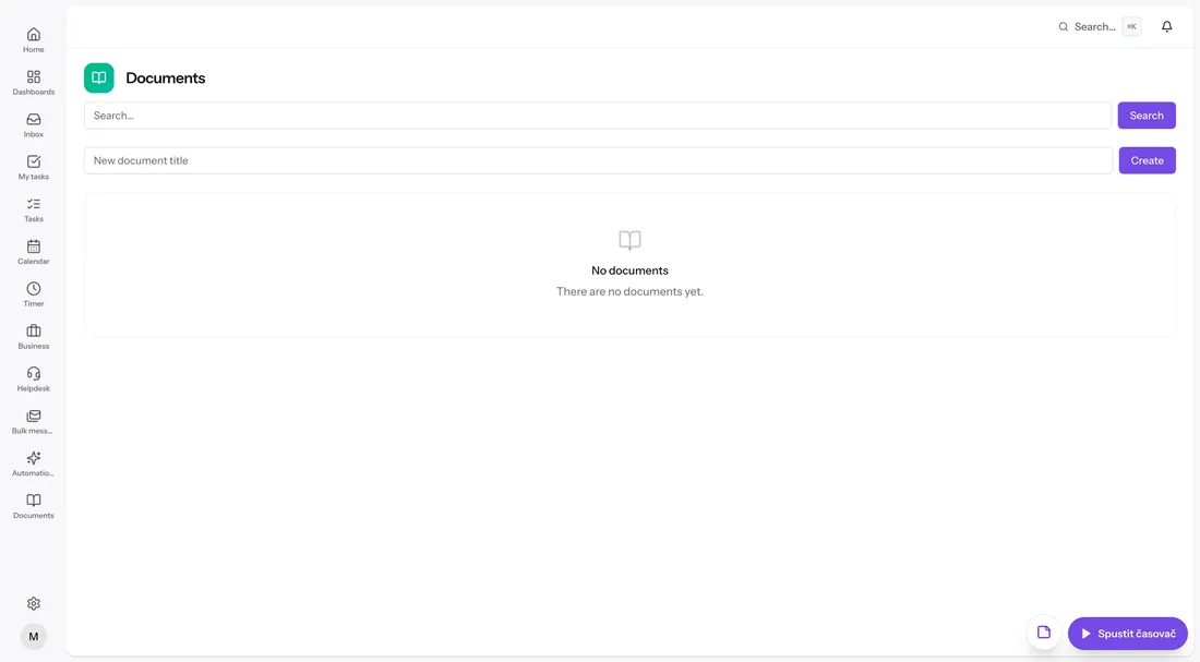 Document editor with folder hierarchy and formatted content blocks
